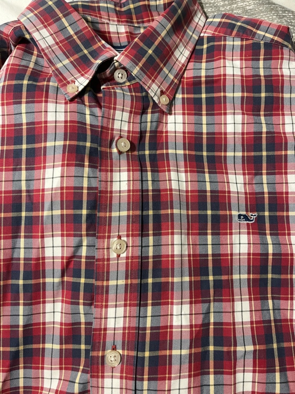Vineyard Vines Red and Blue Plaid Button Down Shirt